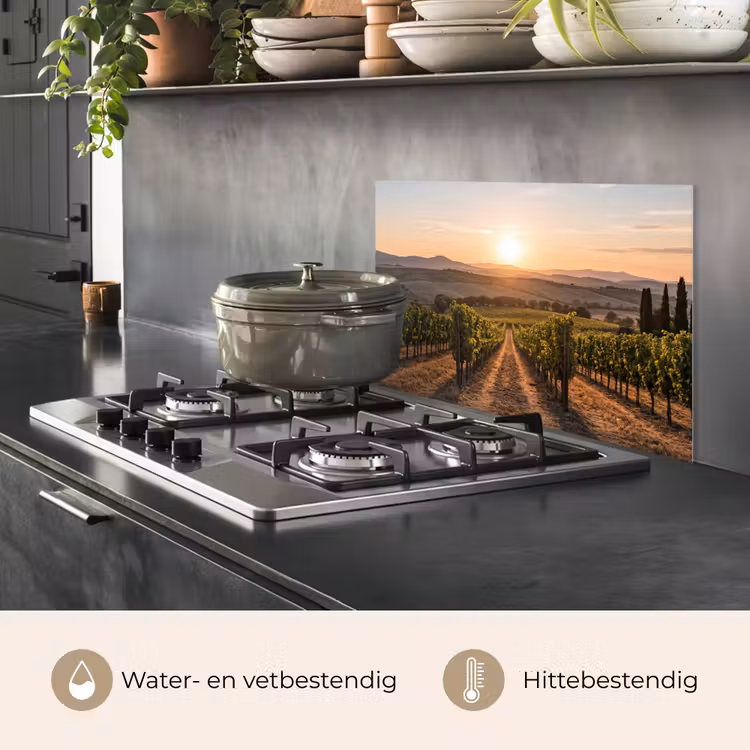 Spatscherm keuken - Wijngaard - Zonsondergang - Landschap — 7