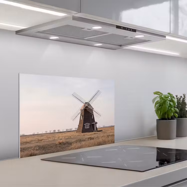 Spatscherm keuken - Windmolens - Landschap - Veld — 5