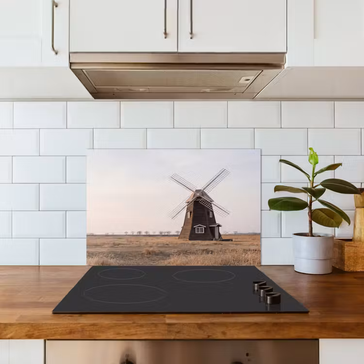 Spatscherm keuken - Windmolens - Landschap - Veld — 6