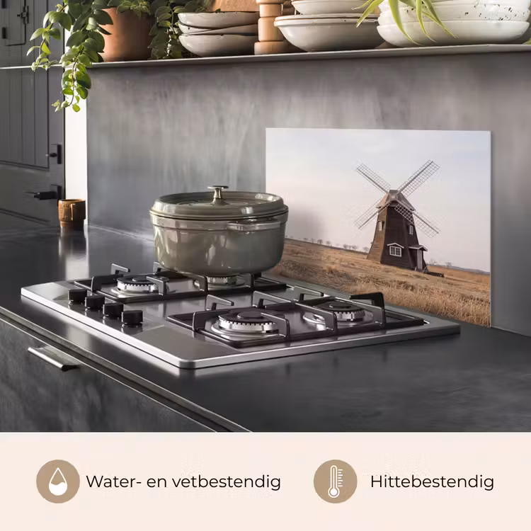 Spatscherm keuken - Windmolens - Landschap - Veld — 7