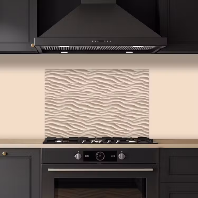 Spatscherm keuken - Zand - Golven - Beige — 2