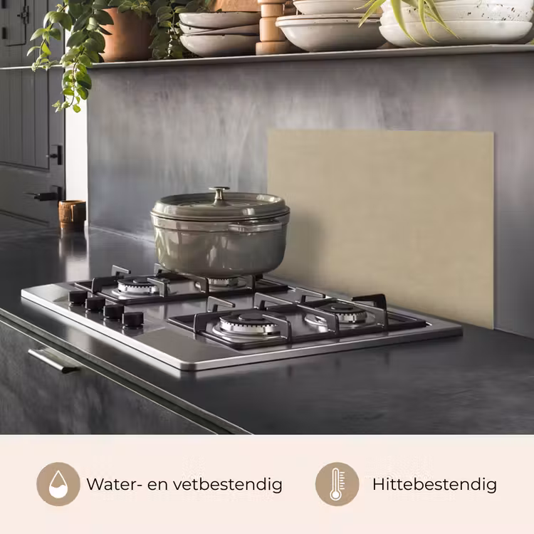 Spatscherm keuken - Zandkleur - Korrelige structuur - Beton — 7