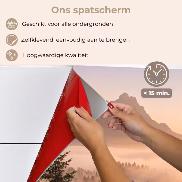 Spatscherm keuken - Zonlicht - Mist - Bergen - Bomen — 4