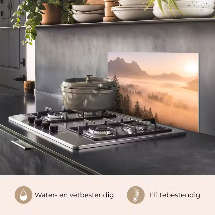 Spatscherm keuken - Zonlicht - Mist - Bergen - Bomen — 7