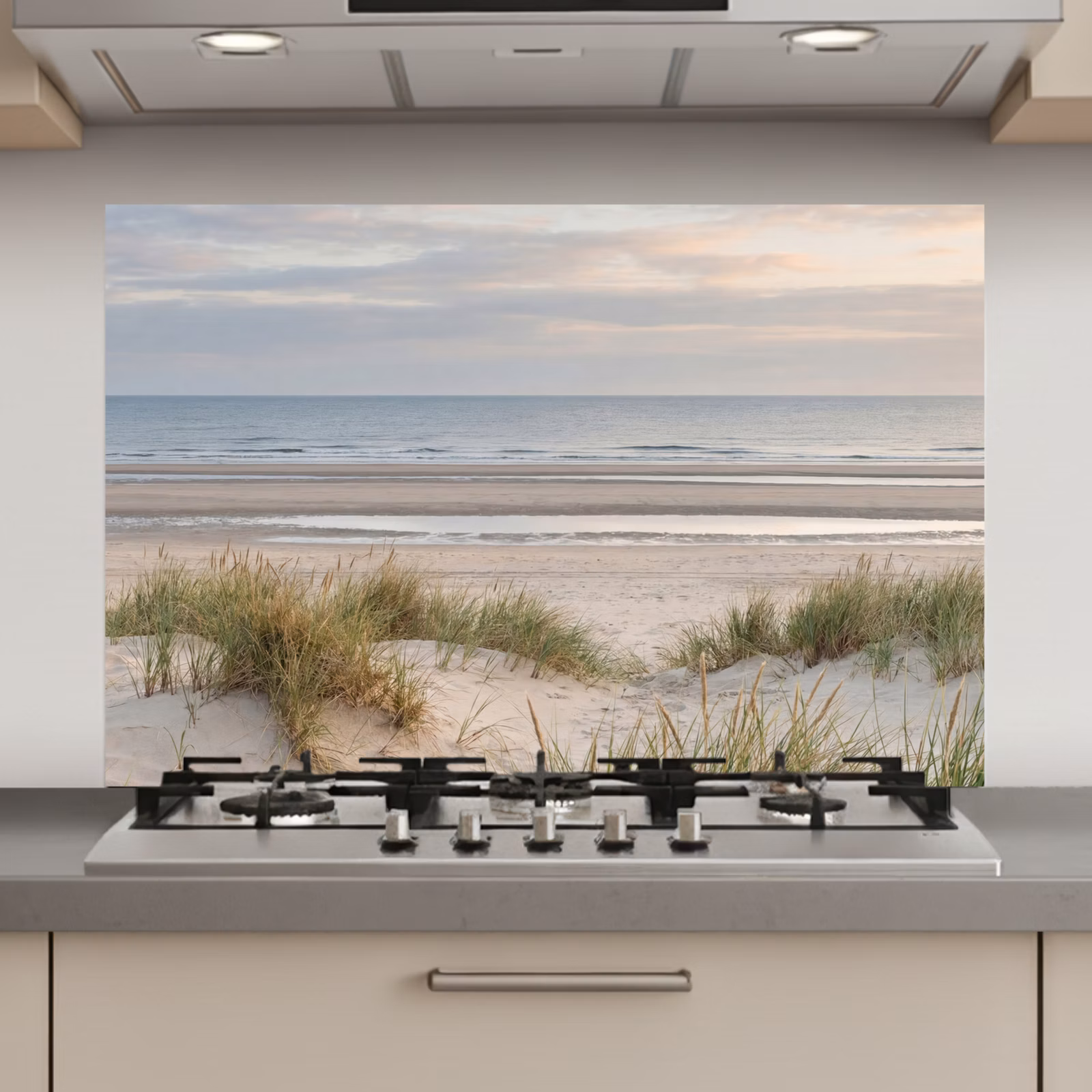 Spatscherm keuken - Zandstrand - Bewolkt - Duinen — 1