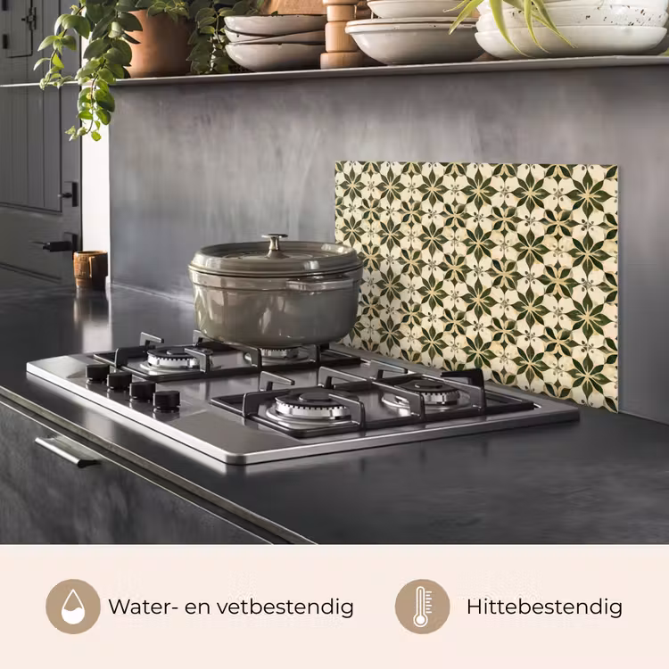 Spatscherm keuken - Tegel - Dessin - Groen — 7