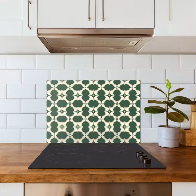 Spatscherm keuken - Tegel - Klassiek - Groen — 6