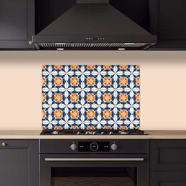 Spatscherm keuken - Traditioneel - Tegel - Oranje — 2