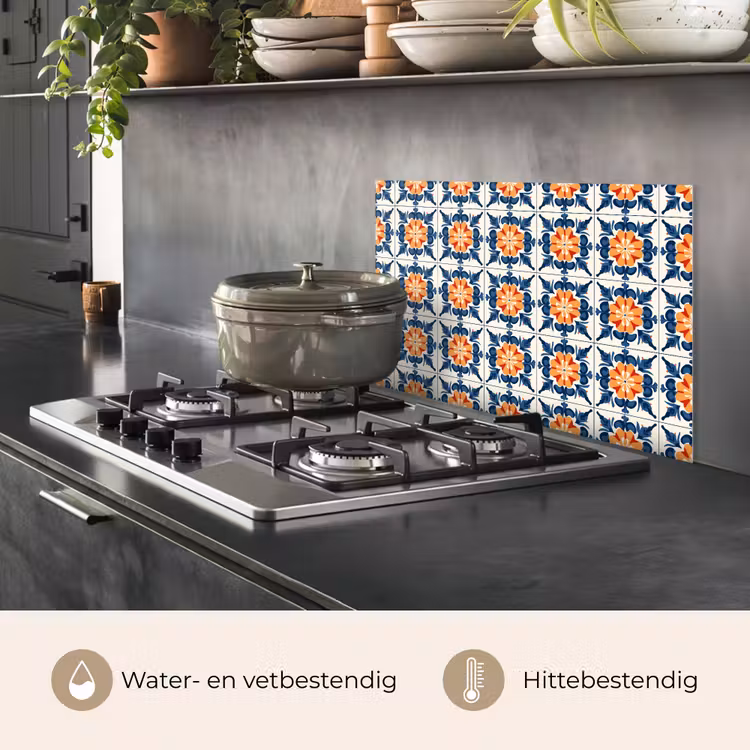Spatscherm keuken - Traditioneel - Tegel - Oranje — 7