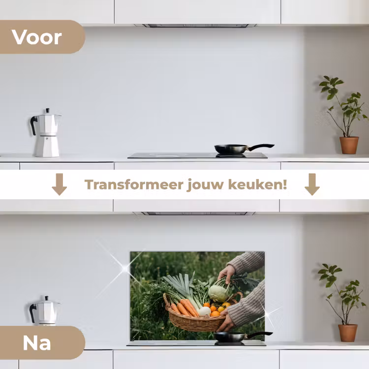Spatscherm keuken - Veld - Groenten - Biologisch - Oogst — 3