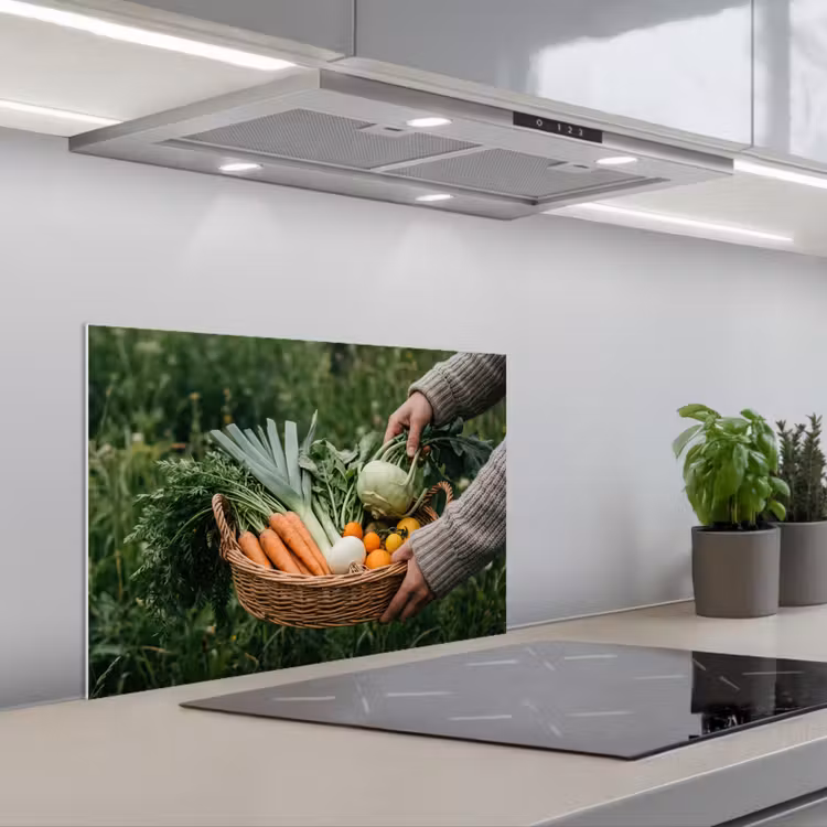Spatscherm keuken - Veld - Groenten - Biologisch - Oogst — 5