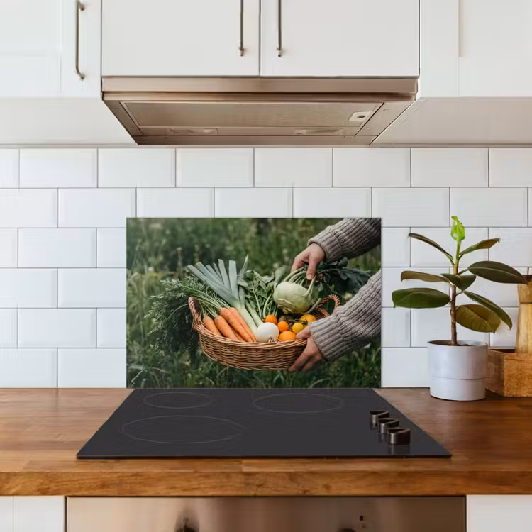 Spatscherm keuken - Veld - Groenten - Biologisch - Oogst — 6