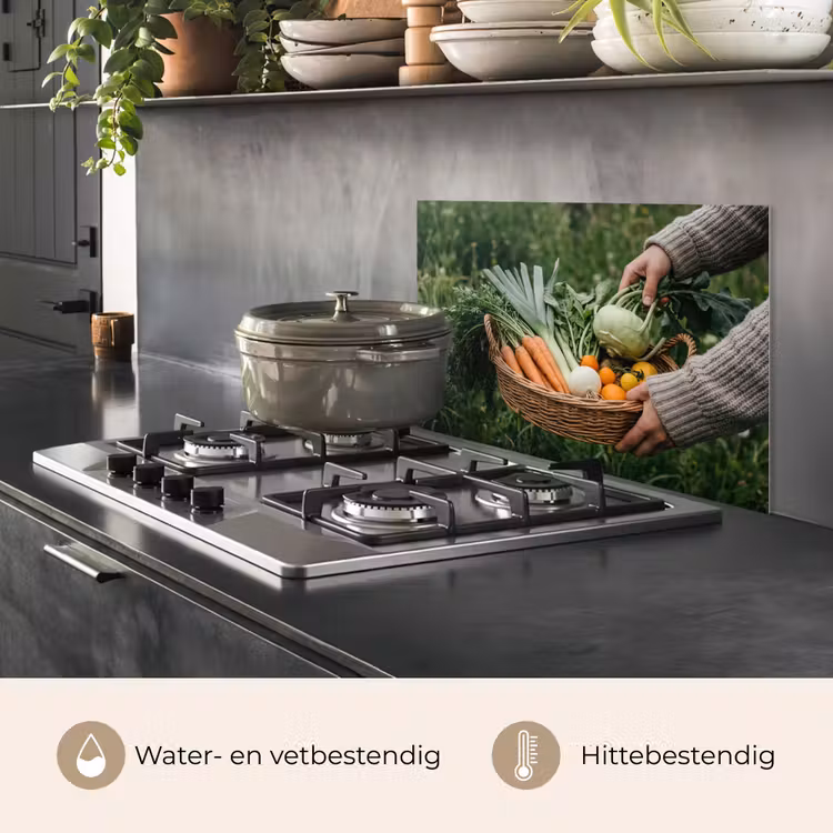 Spatscherm keuken - Veld - Groenten - Biologisch - Oogst — 7