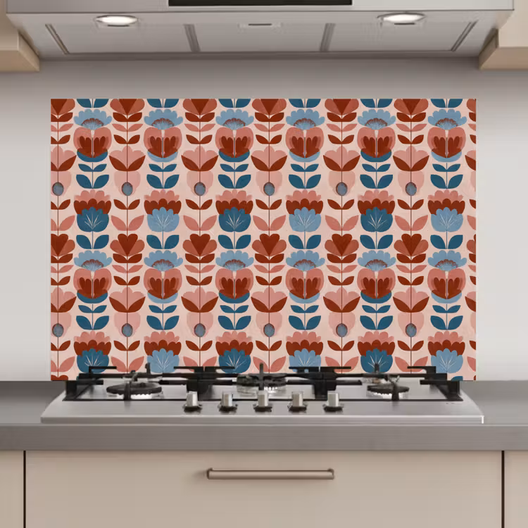 Spatscherm keuken - Vintage - Motief - Kleurrijk — 1