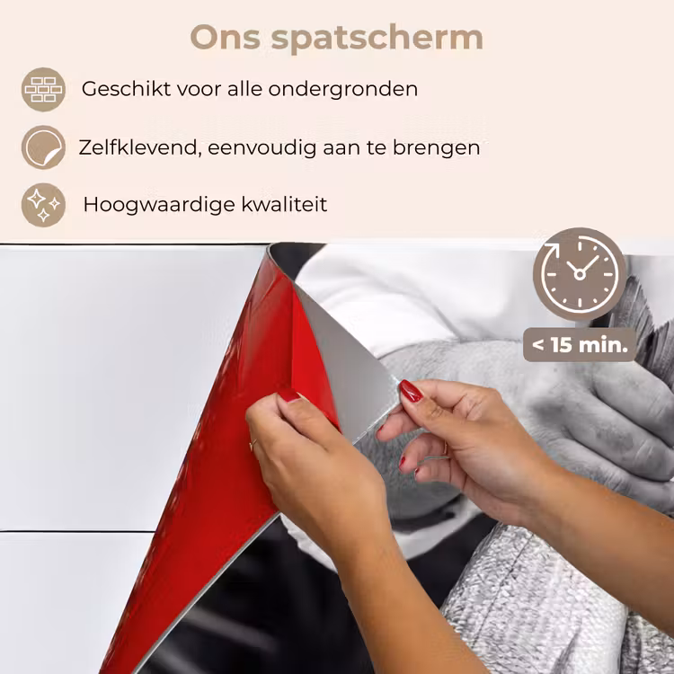 Spatscherm keuken - Vissen - Chef - Zwart - Wit — 4