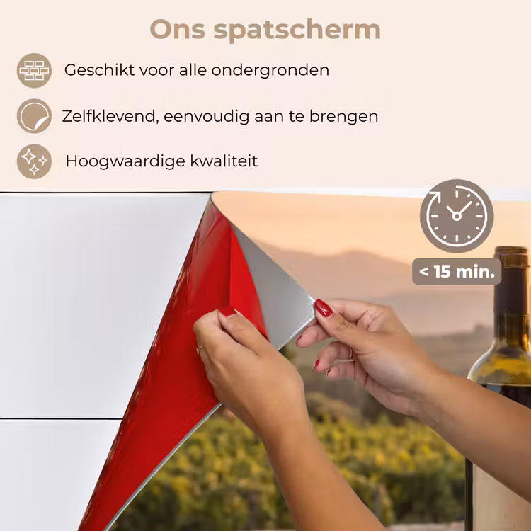 Spatscherm keuken - Wijn - Glazen - Druiven - Wijngaard — 4