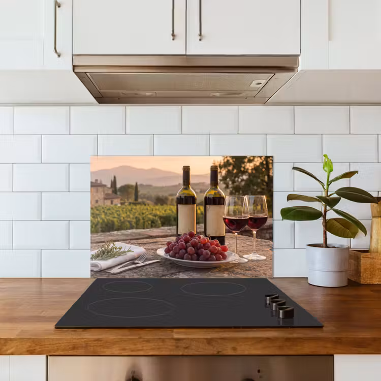 Spatscherm keuken - Wijn - Glazen - Druiven - Wijngaard — 6