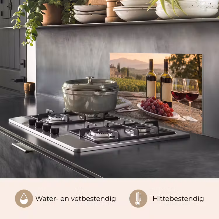 Spatscherm keuken - Wijn - Glazen - Druiven - Wijngaard — 7