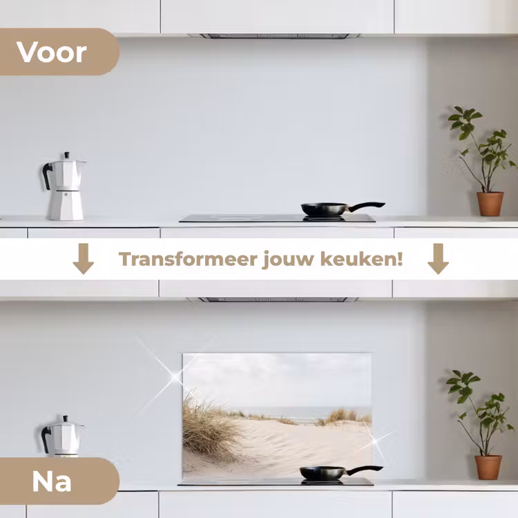 Spatscherm keuken - Wolken - Duinlandschap - Zand — 3