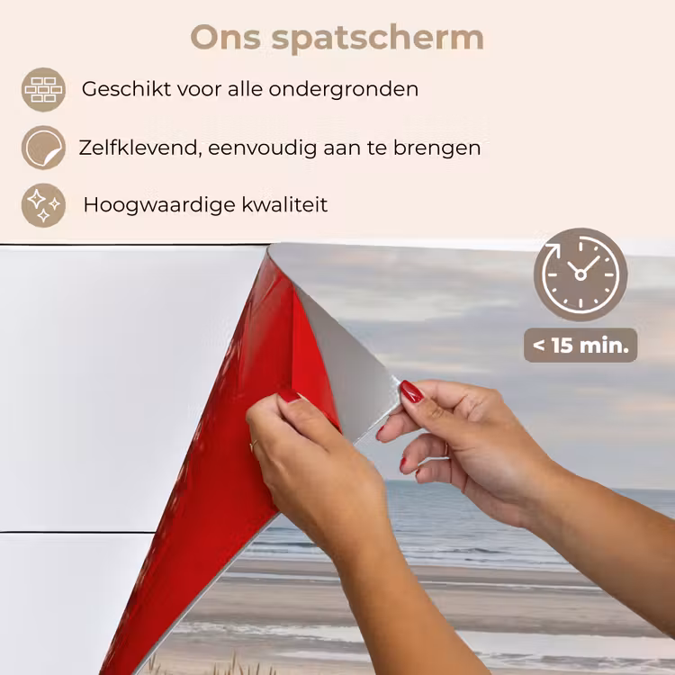 Spatscherm keuken - Zandstrand - Bewolkt - Duinen — 4