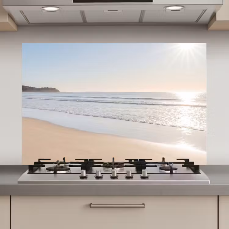 Spatscherm keuken - Zee - Zon - Zand — 1