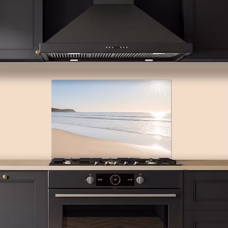 Spatscherm keuken - Zee - Zon - Zand — 2