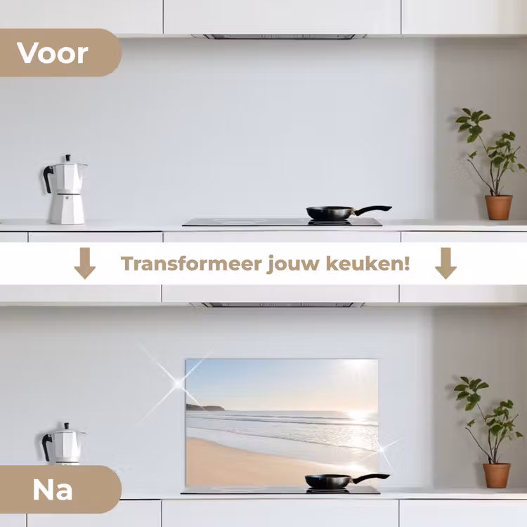 Spatscherm keuken - Zee - Zon - Zand — 3