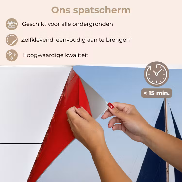 Spatscherm keuken - Zeilboot - Zee - Blauw — 4
