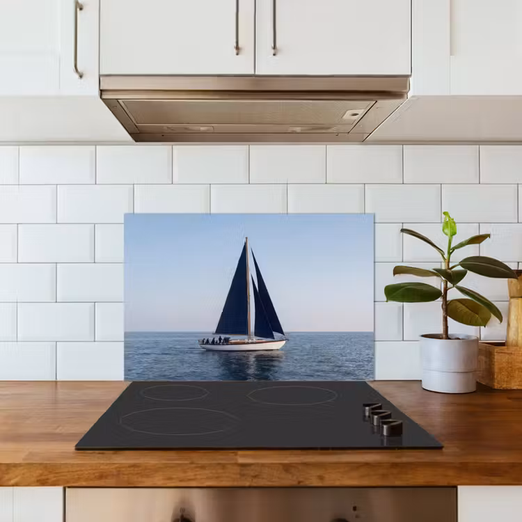 Spatscherm keuken - Zeilboot - Zee - Blauw — 6