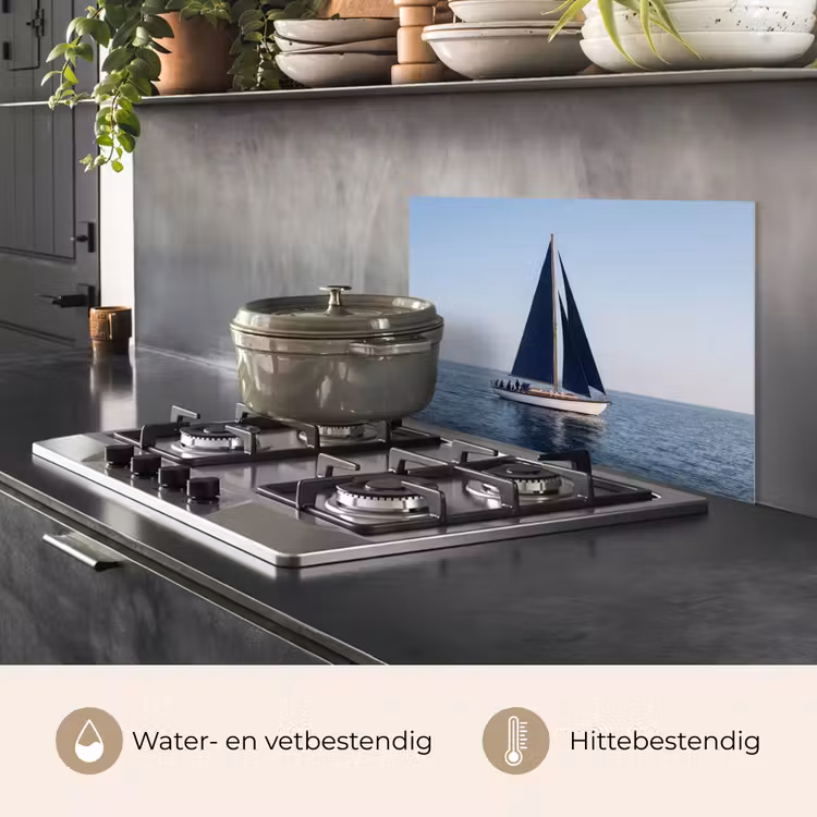 Spatscherm keuken - Zeilboot - Zee - Blauw — 7