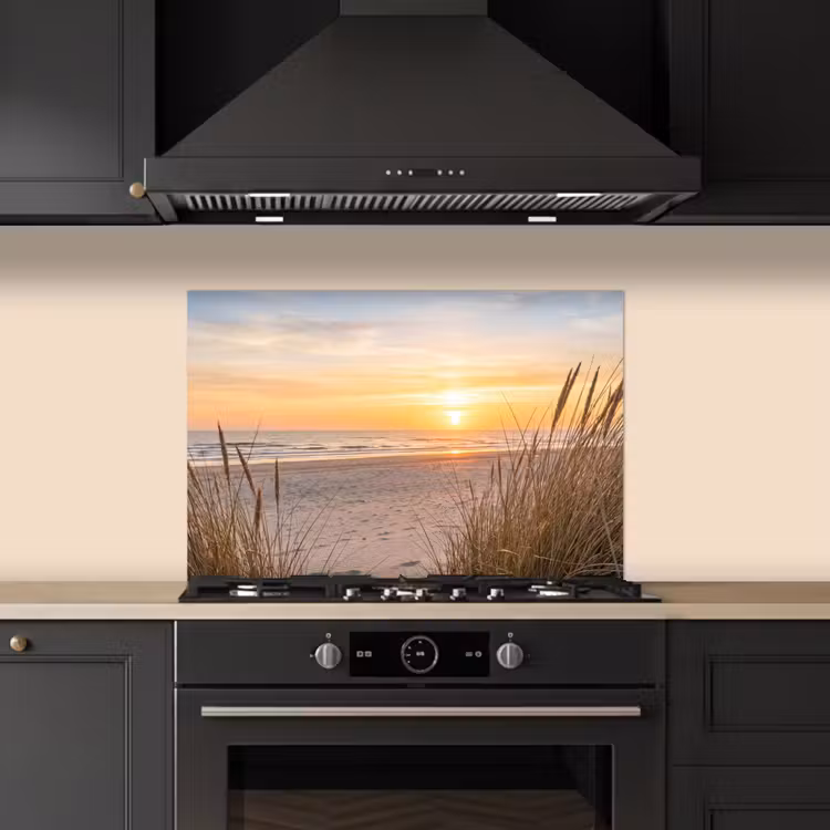Spatscherm keuken - Zonsondergang - Duinen - Zee — 2