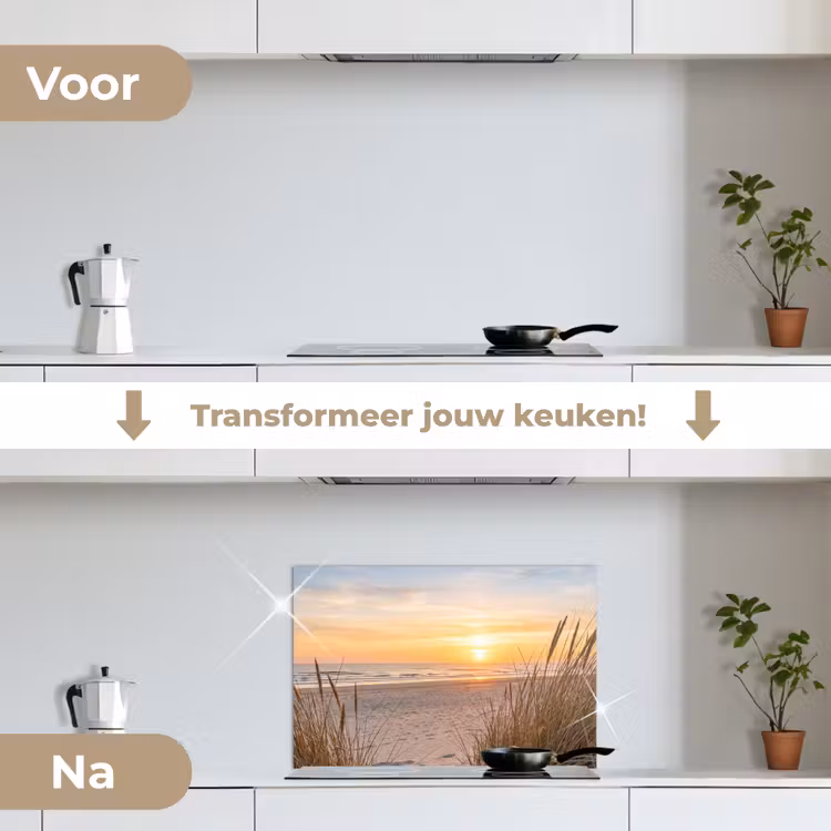 Spatscherm keuken - Zonsondergang - Duinen - Zee — 3