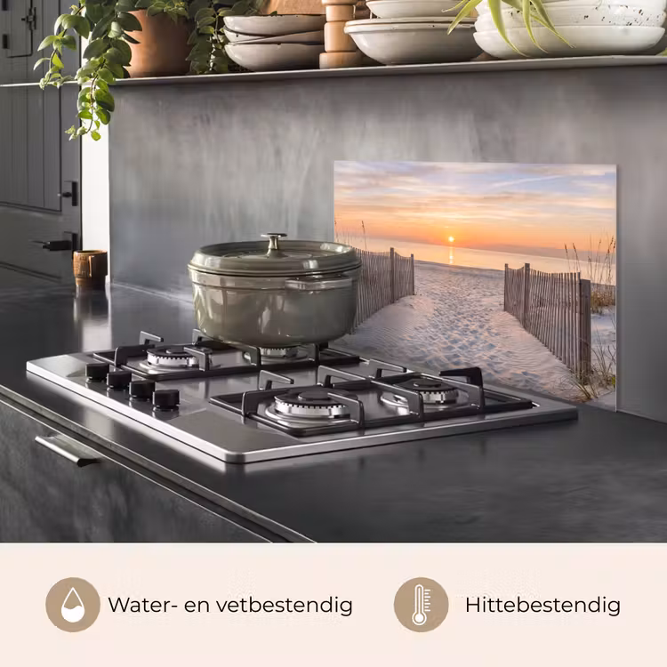 Spatscherm keuken - Zonsondergang - Strand - Zand — 7