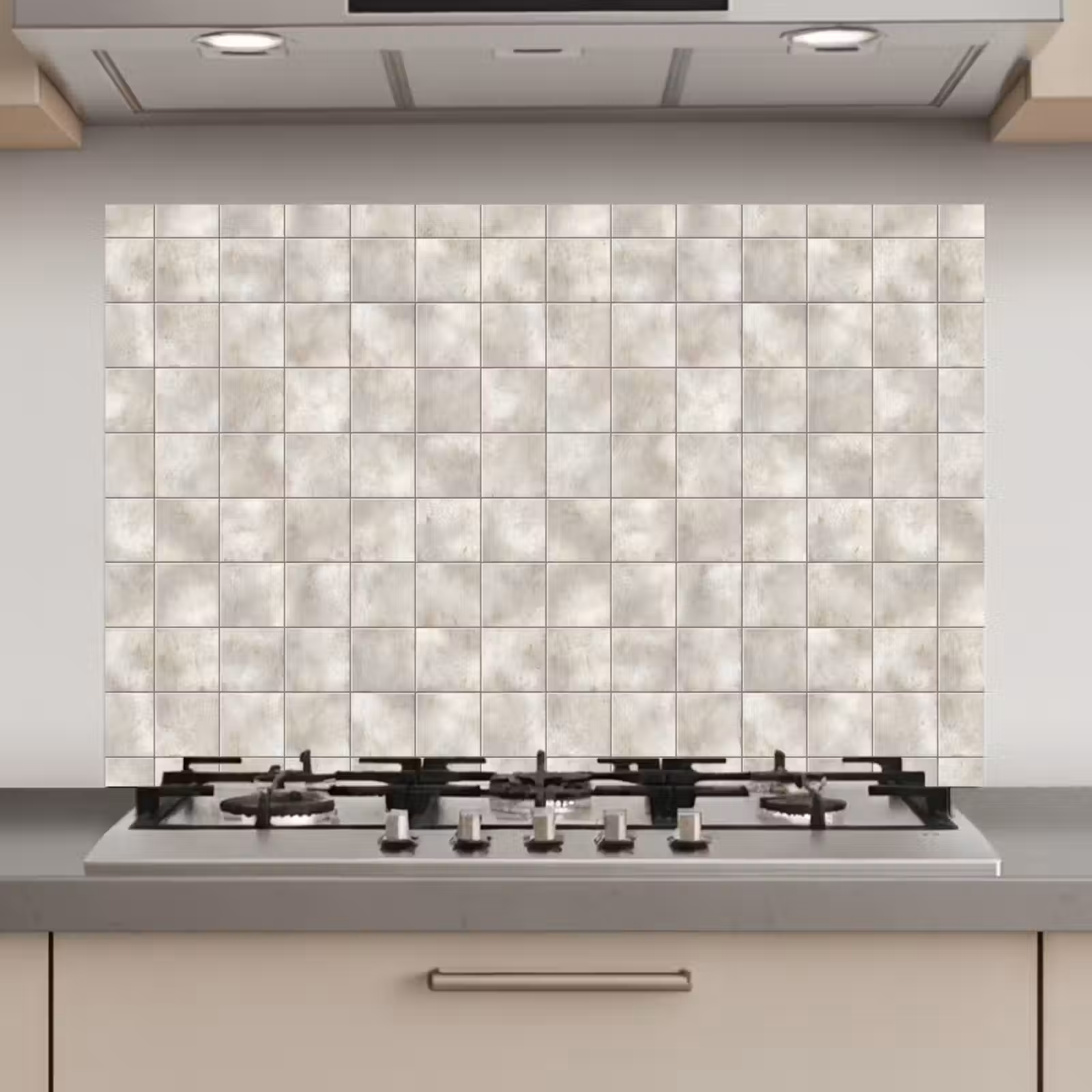 Spatscherm keuken - Tegels - Natuurlijk - Grijs — 1
