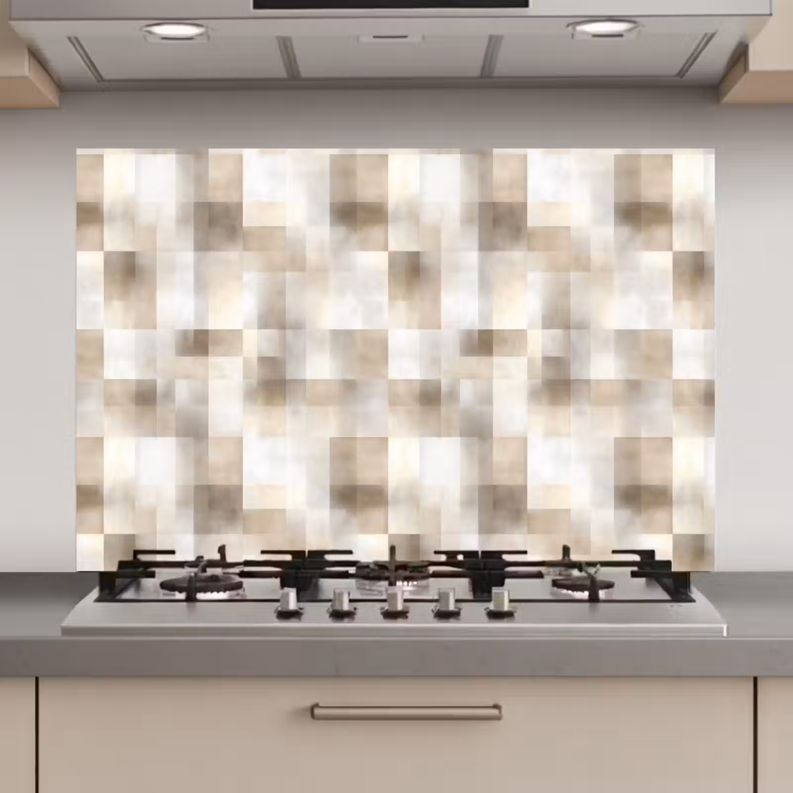 Spatscherm keuken - Textuur - Linnen - Beige — 1