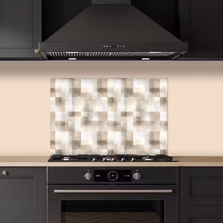 Spatscherm keuken - Textuur - Linnen - Beige — 2