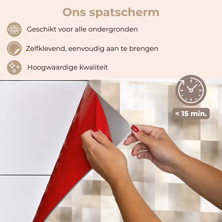 Spatscherm keuken - Textuur - Linnen - Beige — 4