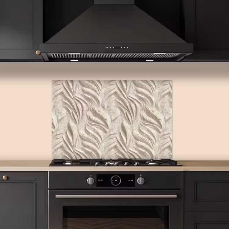 Spatscherm keuken - Textuur - Reliëf - Beige — 2