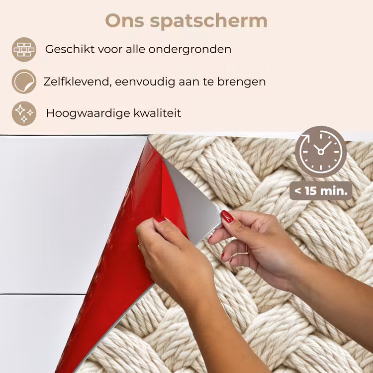 Spatscherm keuken - Touw - Gebreid - Beige — 4