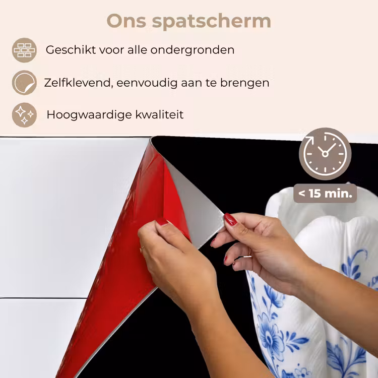 Spatscherm keuken - Tulp - Patroon - Blauw — 4