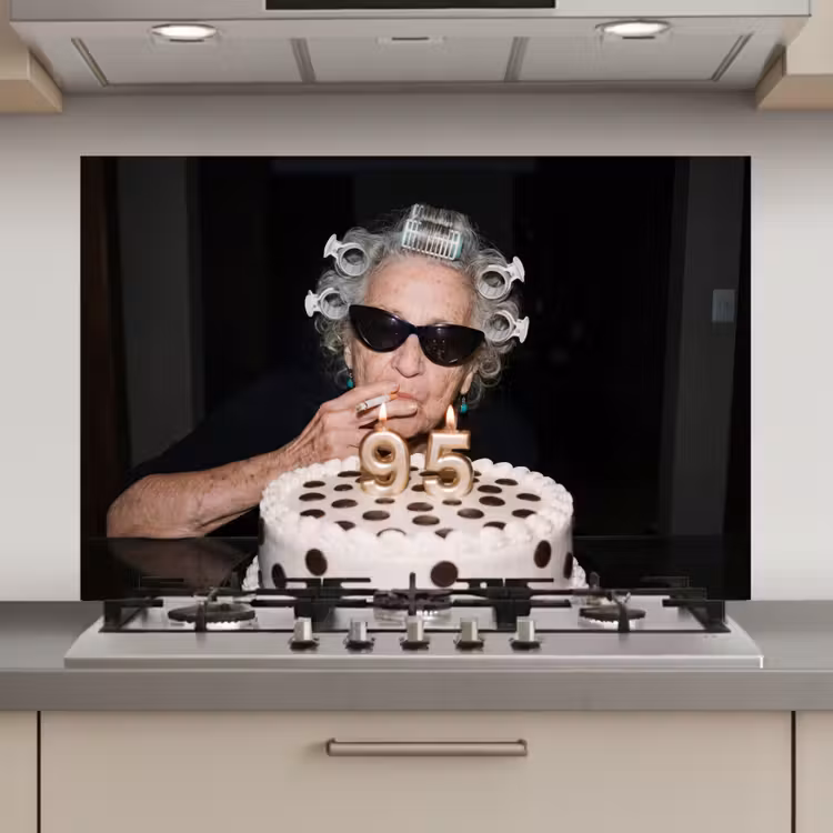 Spatscherm keuken - Verjaardag - Krulspeld - Oma — 1