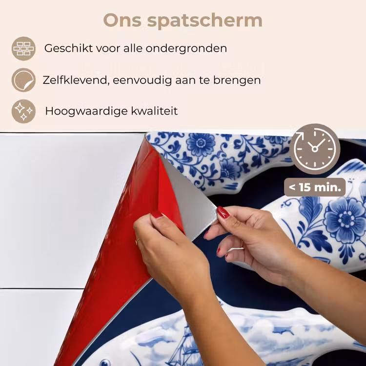Spatscherm keuken - Vissen - Delfts - Blauw - Keramiek — 4