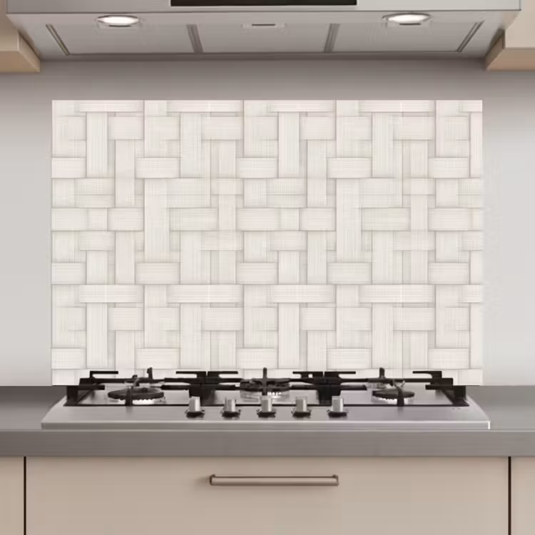 Spatscherm keuken - Vlechtwerk - Banen - Beige — 1