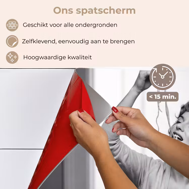 Spatscherm keuken - Vrouw - Spaghetti - Zwart - Wit — 4