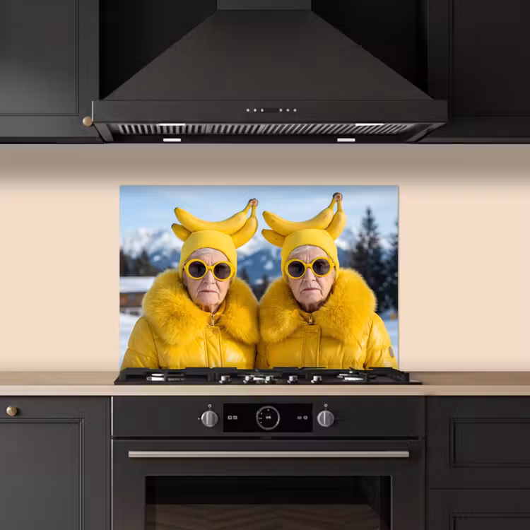 Spatscherm keuken - Vrouwen - Bananen - Geel — 2