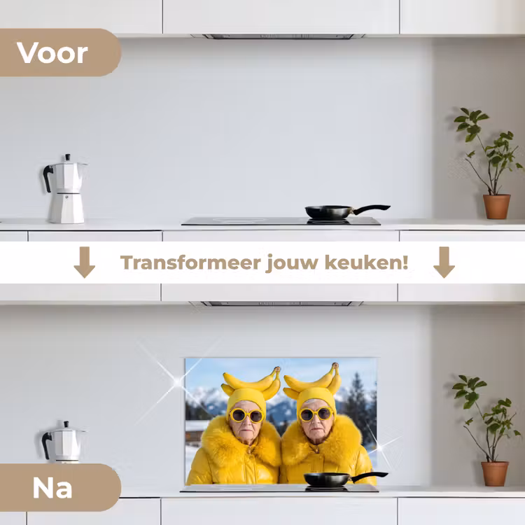 Spatscherm keuken - Vrouwen - Bananen - Geel — 3