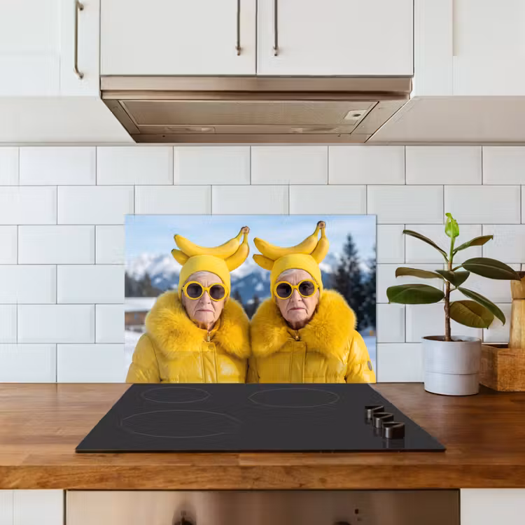Spatscherm keuken - Vrouwen - Bananen - Geel — 6