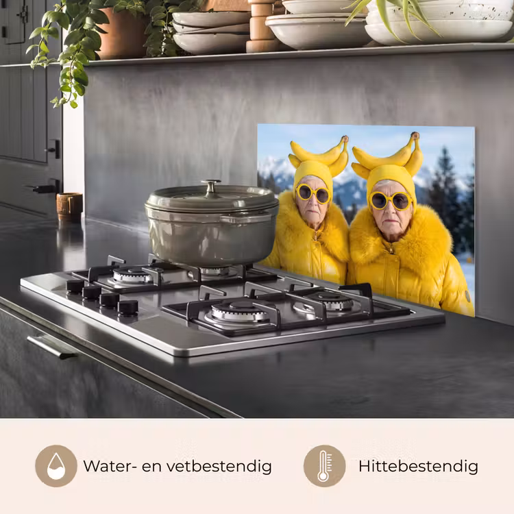 Spatscherm keuken - Vrouwen - Bananen - Geel — 7