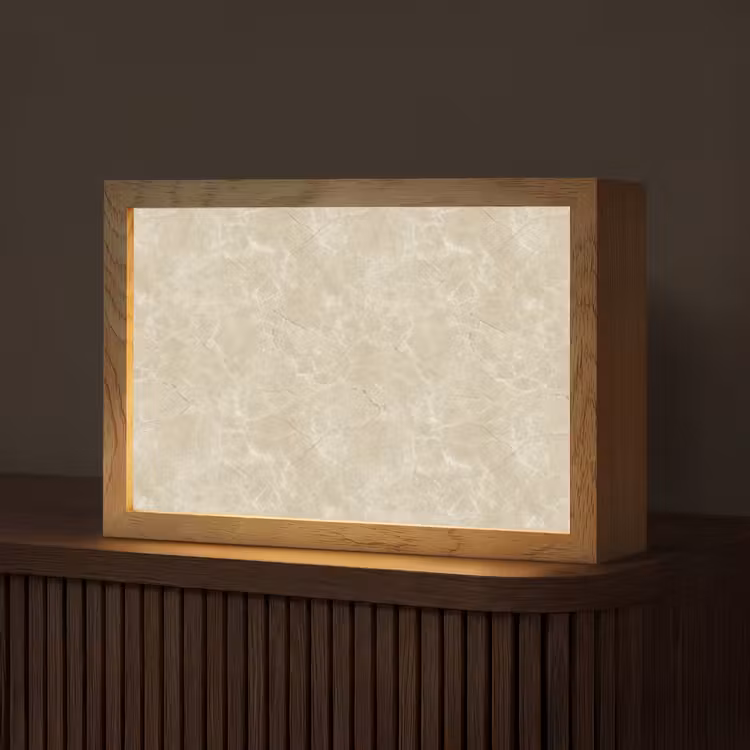 Tafellamp - Lichtbeige - Marmer - Diffusie adering — 1