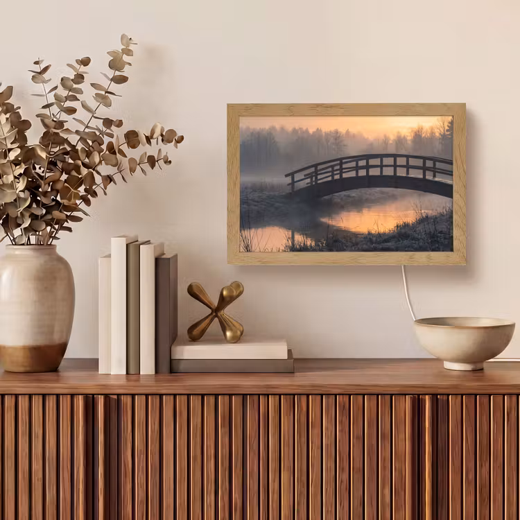 Tafellamp - Brug - Mist - Bomen - Water — 3